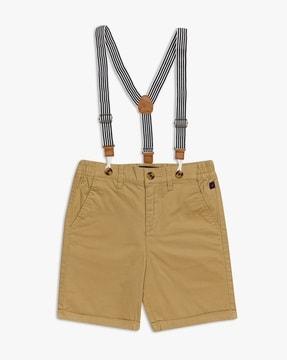 cotton shorts with suspenders