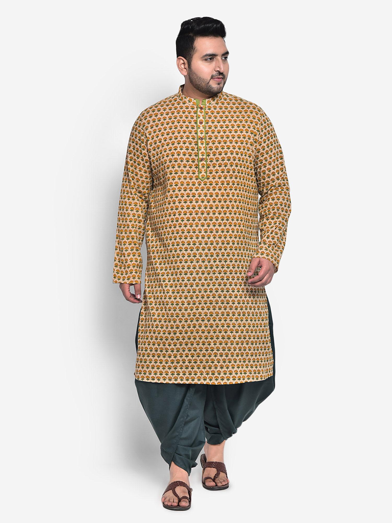 cotton silk beige kurta