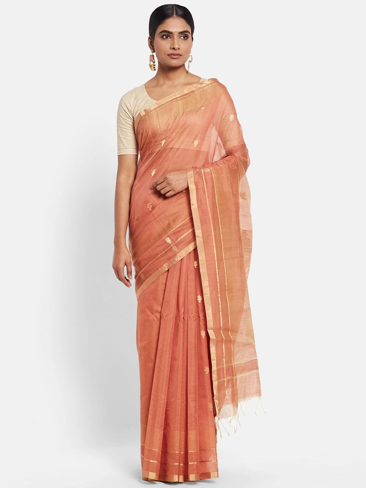 cotton silk chanderi sari without blouse