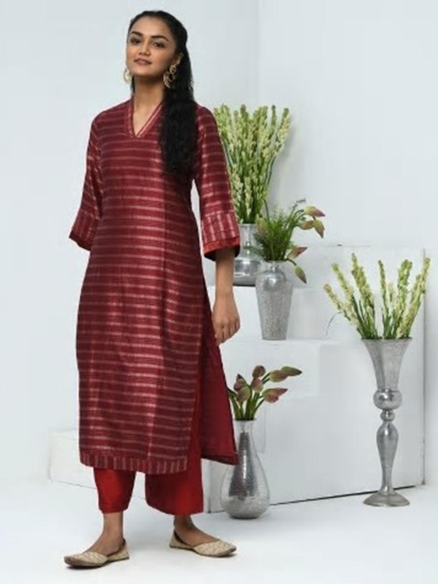 cotton silk cutwork long kurta