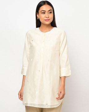 cotton silk cutwork tunic