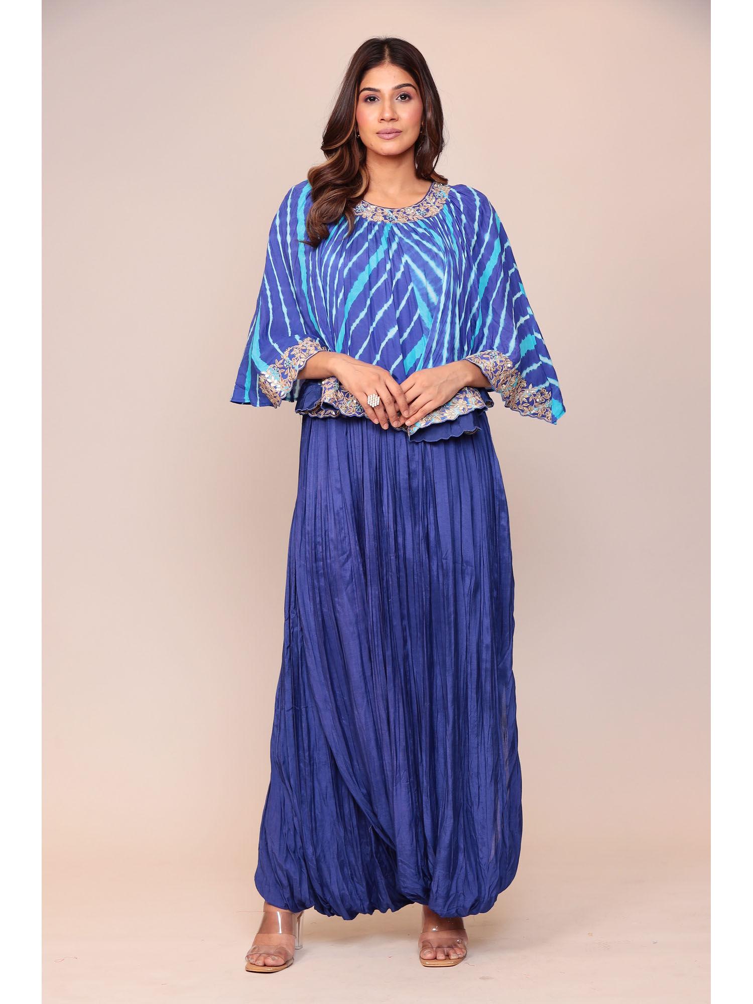 cotton silk dark blue embroidery jumpsuit