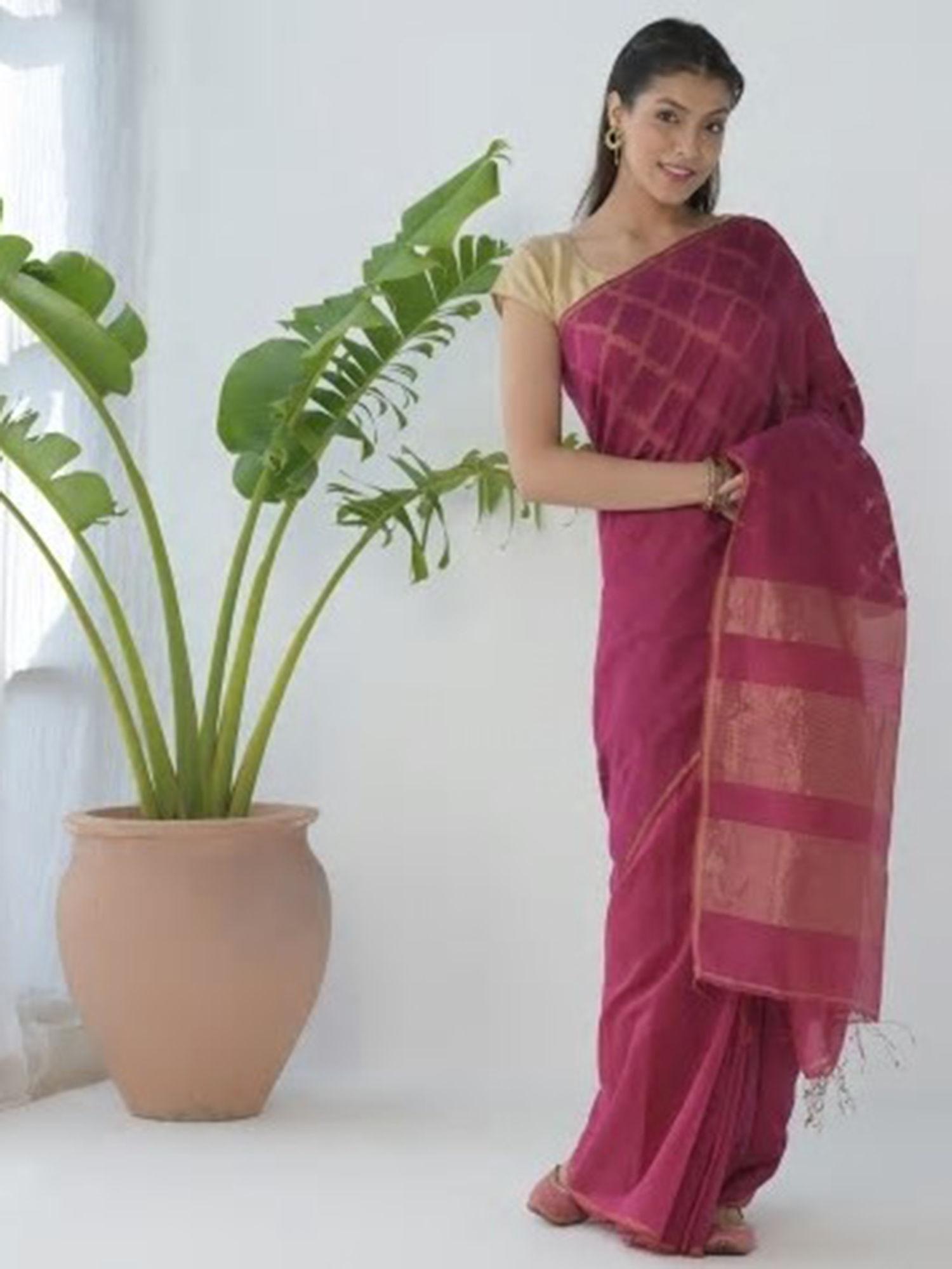 cotton silk loom woven sari