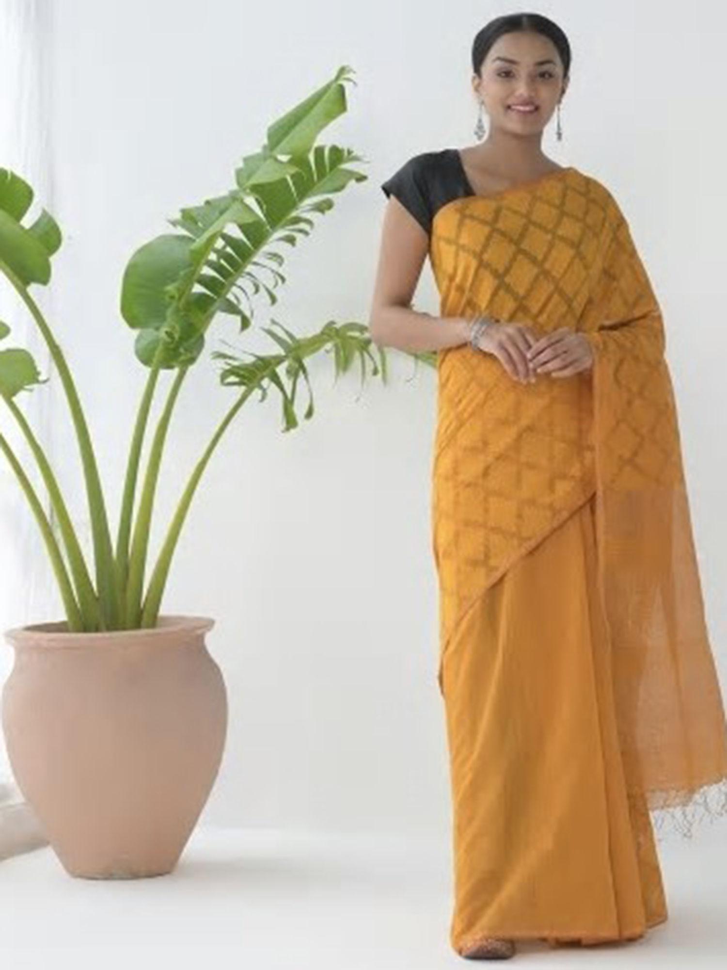 cotton silk loom woven sari