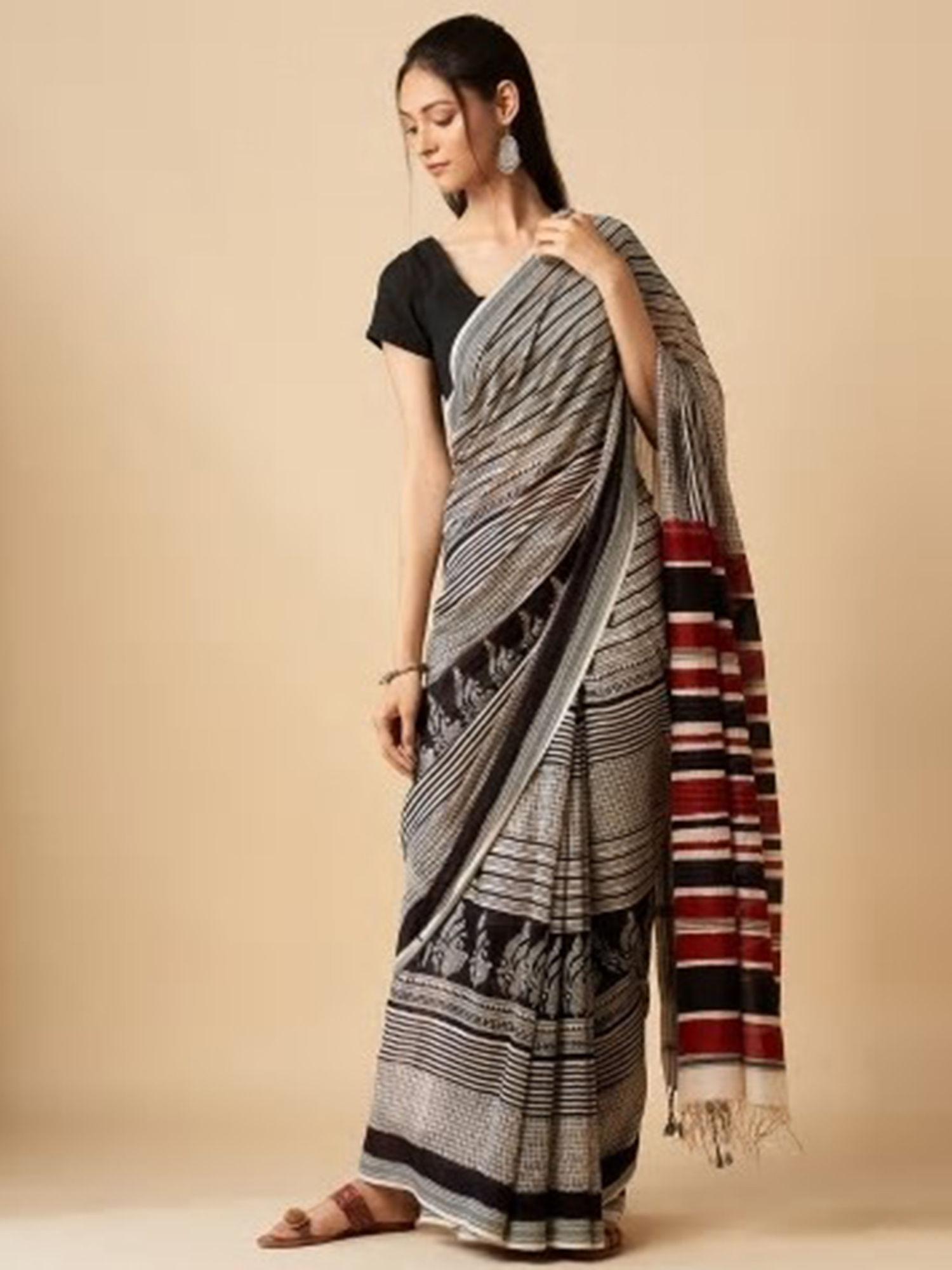 cotton silk maheshwari printed sari