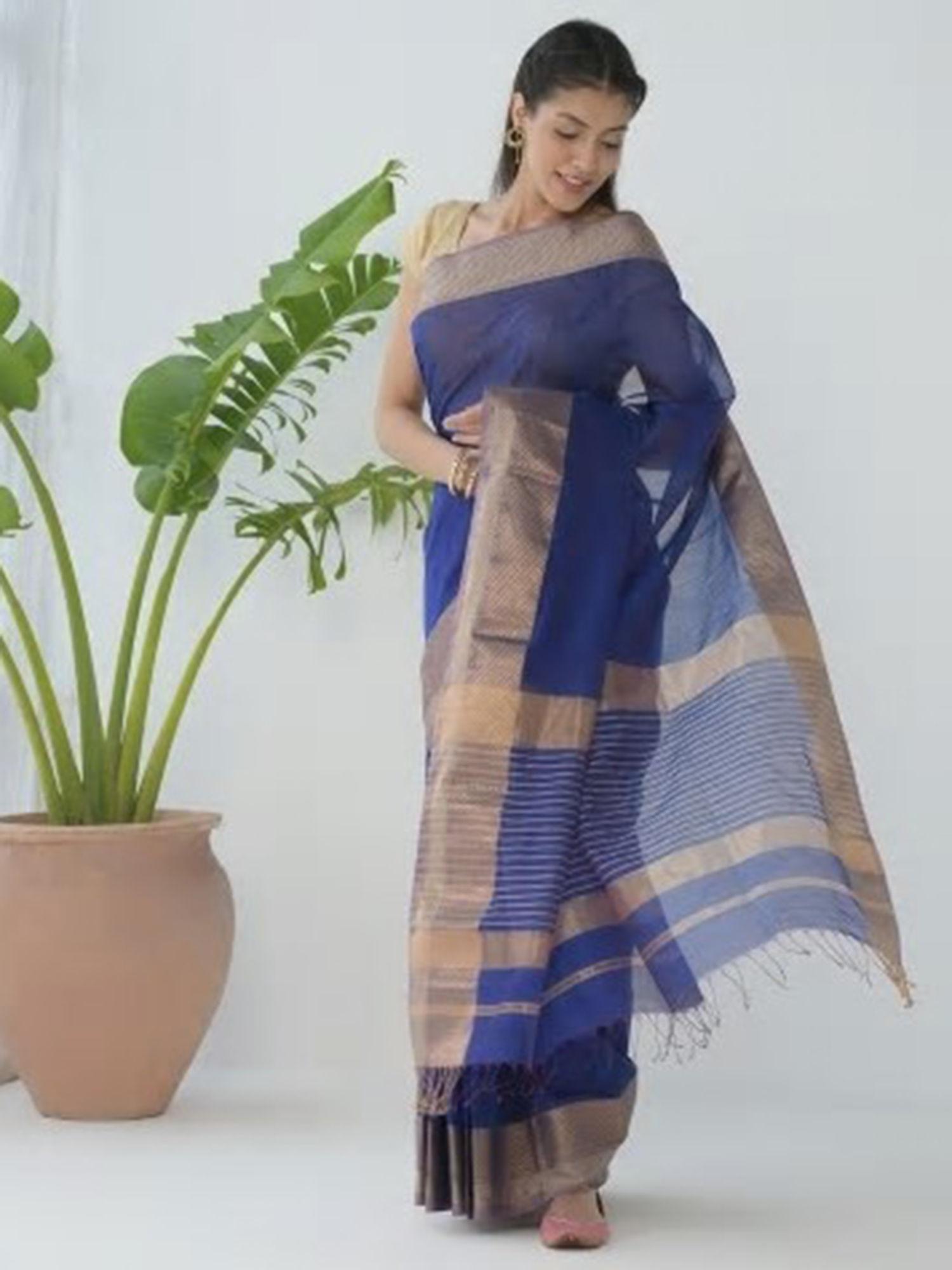 cotton silk maheshwari woven sari