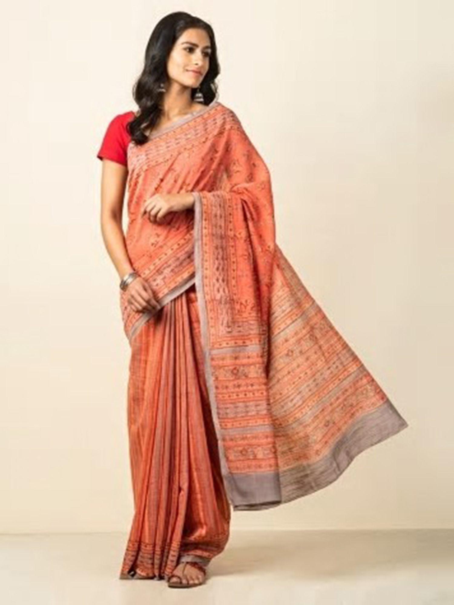 cotton silk printed sari