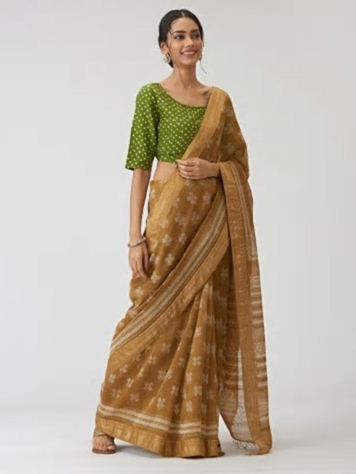 cotton silk printed sari