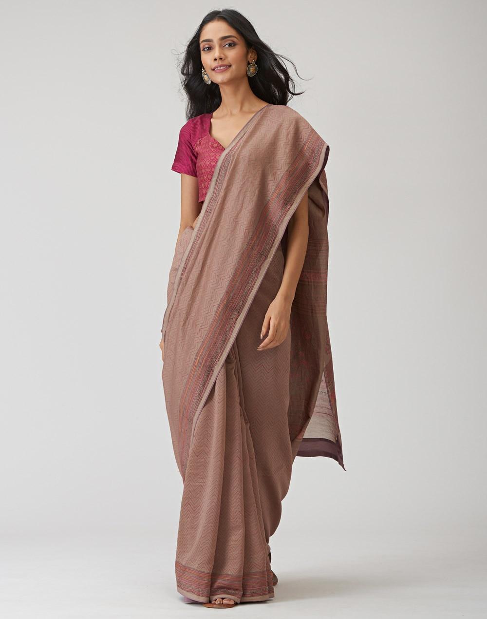 cotton silk printed sari