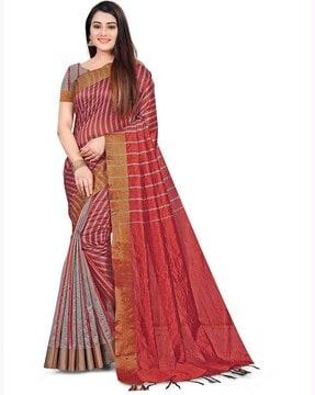 cotton silk printed traditional saree with blouse piece