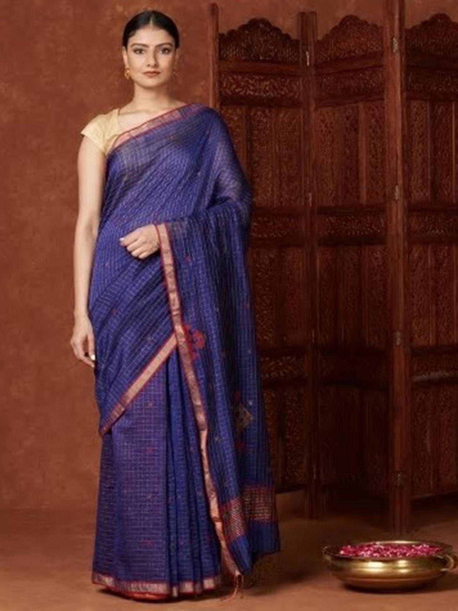 cotton silk woven jamdani sari