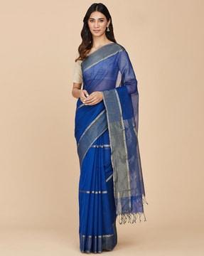 cotton silk woven saree with border