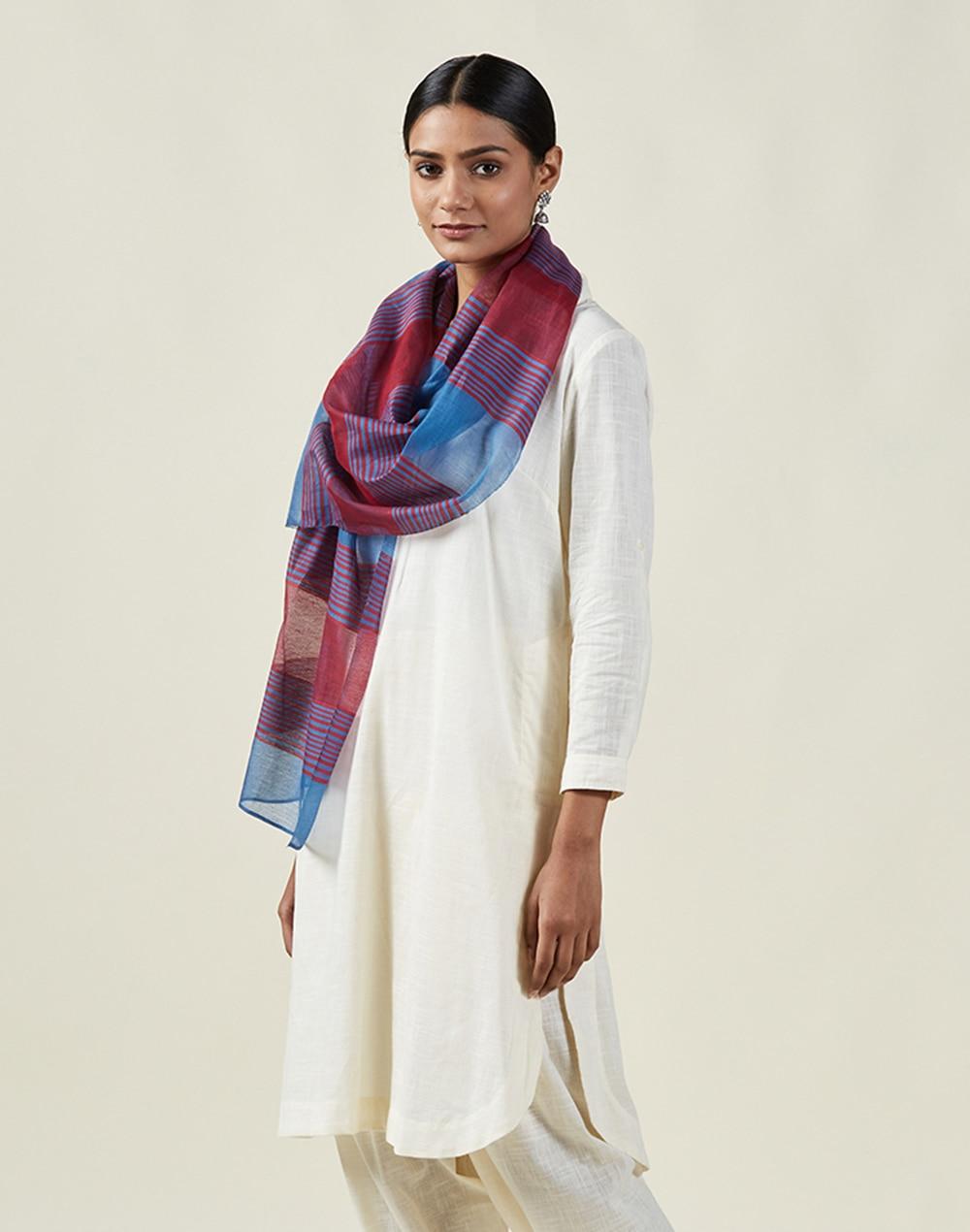 cotton silk woven stole