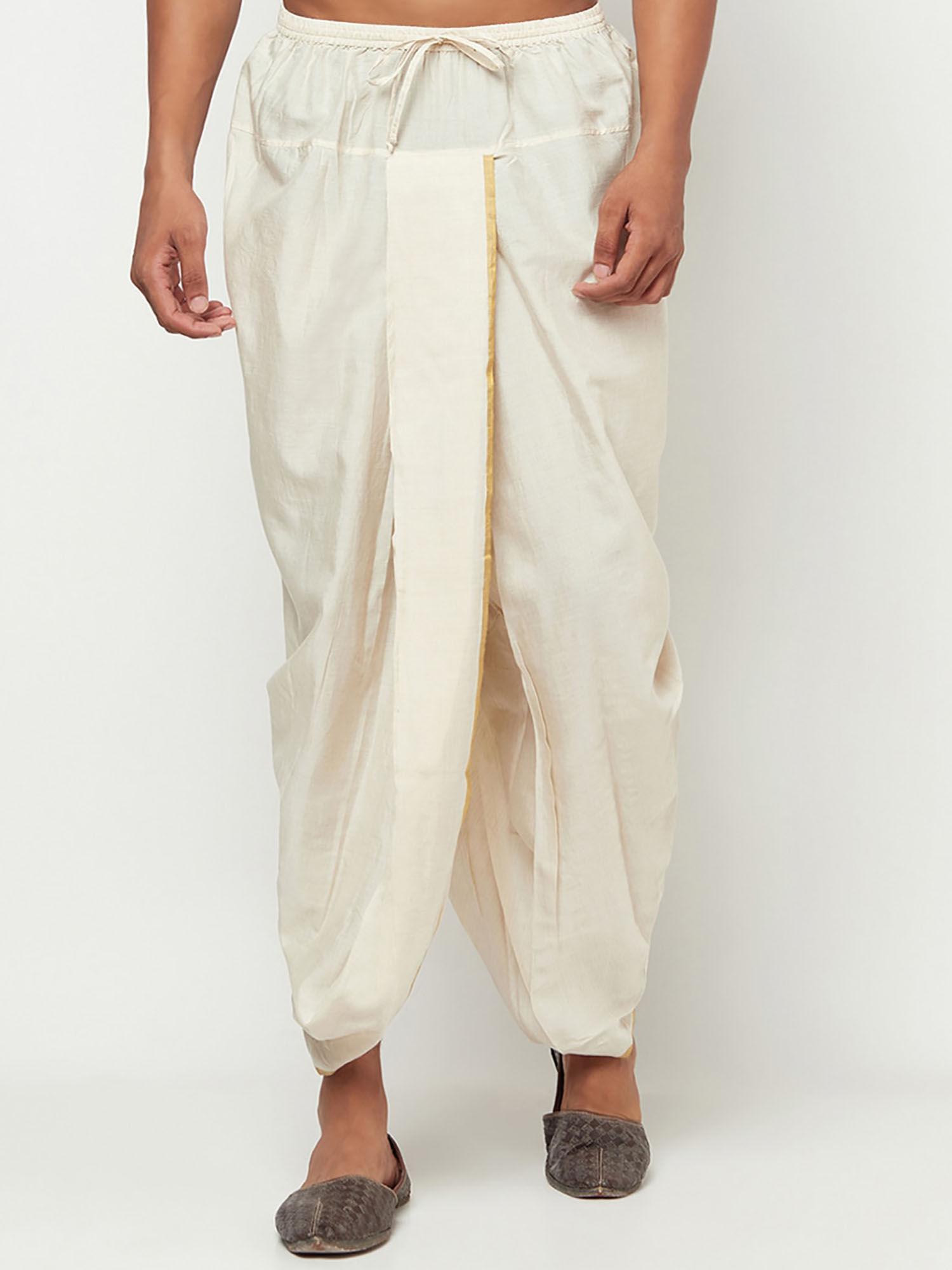 cotton silk zari border stitched dhoti