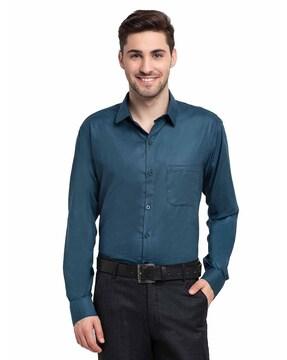 cotton slim fit shirt with patch pocket