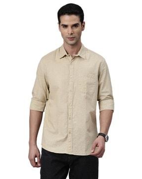 cotton slim fit shirt with patch pocket