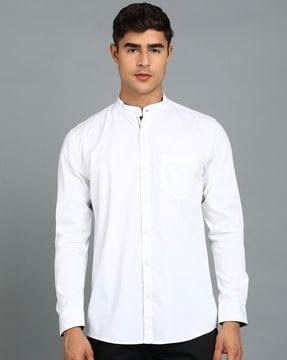 cotton slim fit shirt with patch pocket