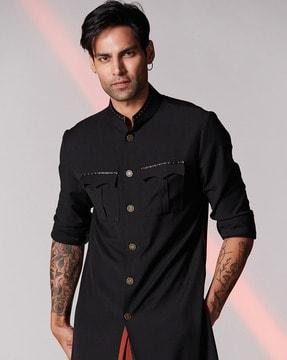 cotton slim-fit short kurta