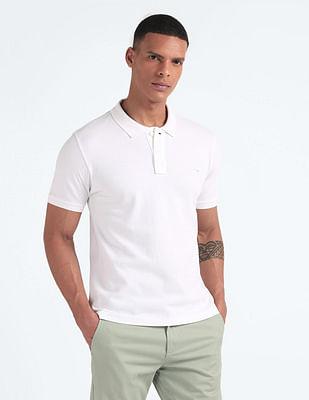 cotton slub popcorn polo shirt