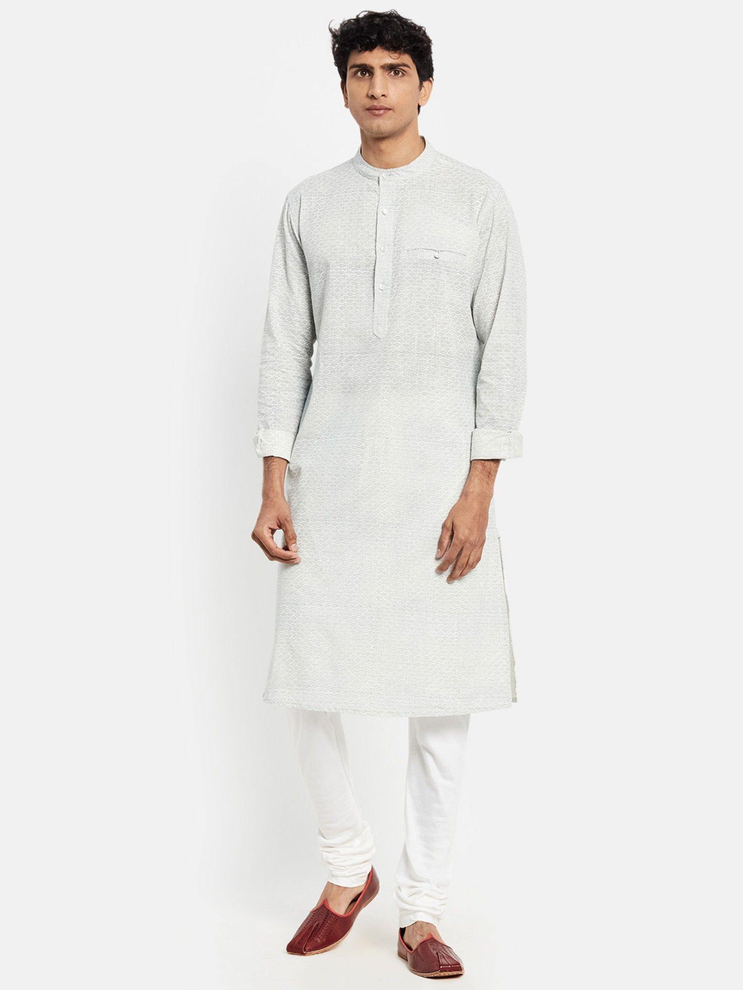 cotton slub printed long kurta