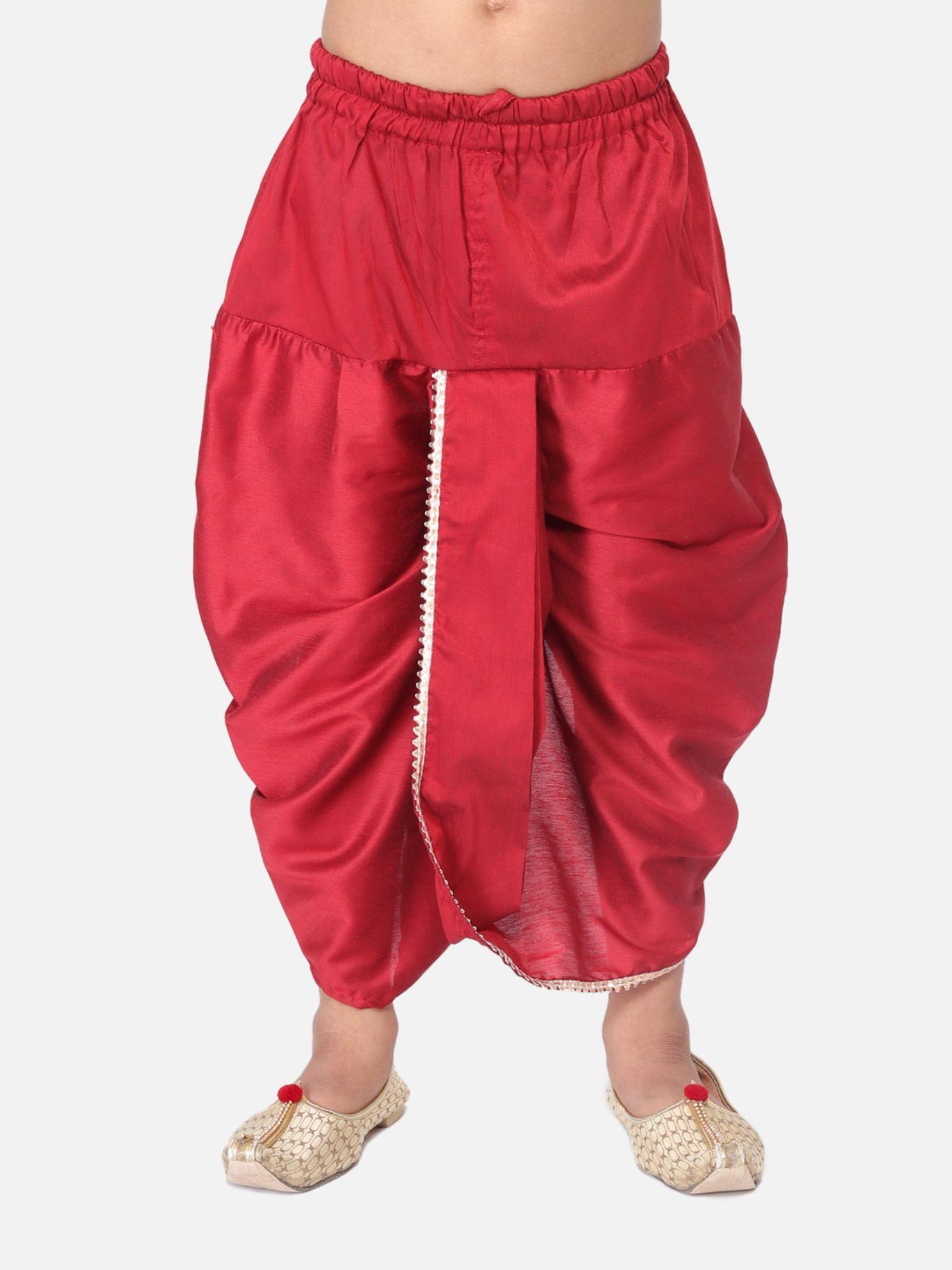 cotton solid maroon dhoti