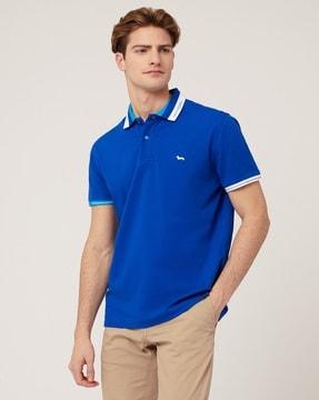 cotton solid regular fit polo t-shirt