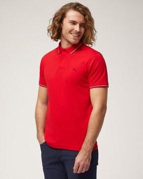 cotton solid regular fit polo t-shirt