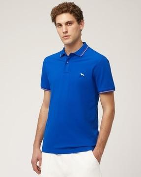 cotton solid regular fit polo t-shirt