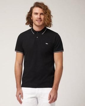 cotton solid regular fit polo t-shirt