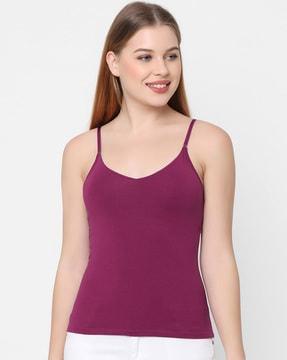 cotton spandex detachable straps camisole