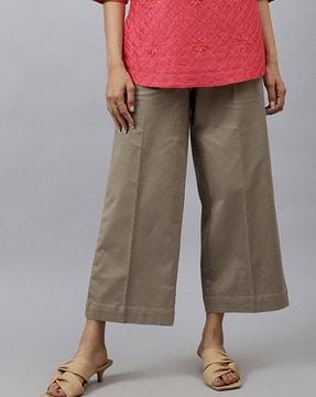 cotton straight fit pants