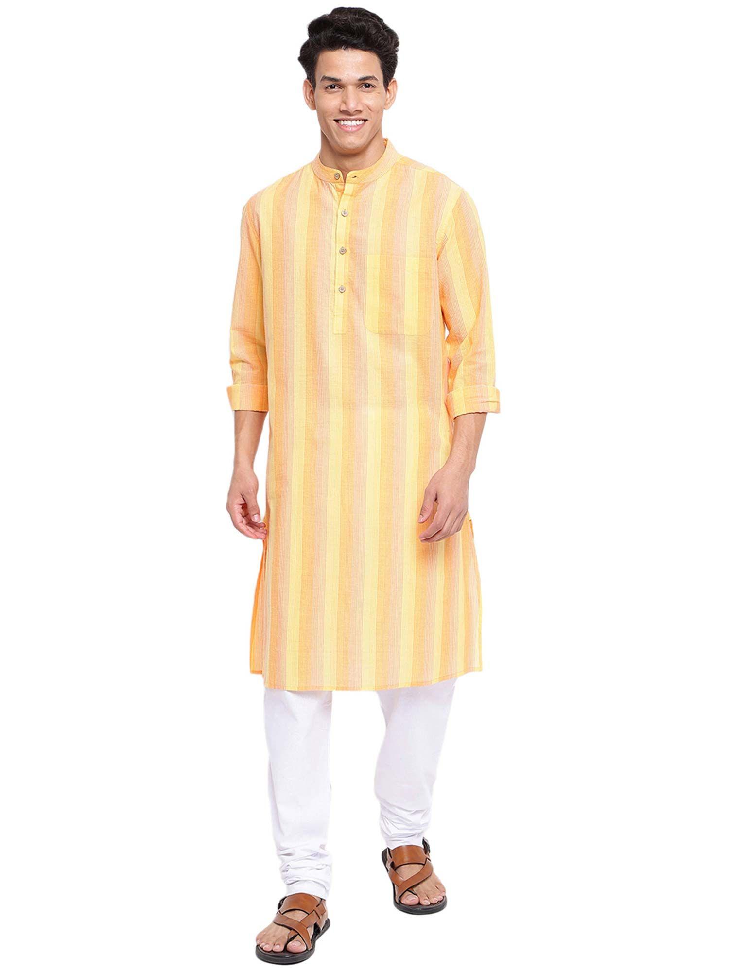 cotton striped multicolor comfort fit long kurta