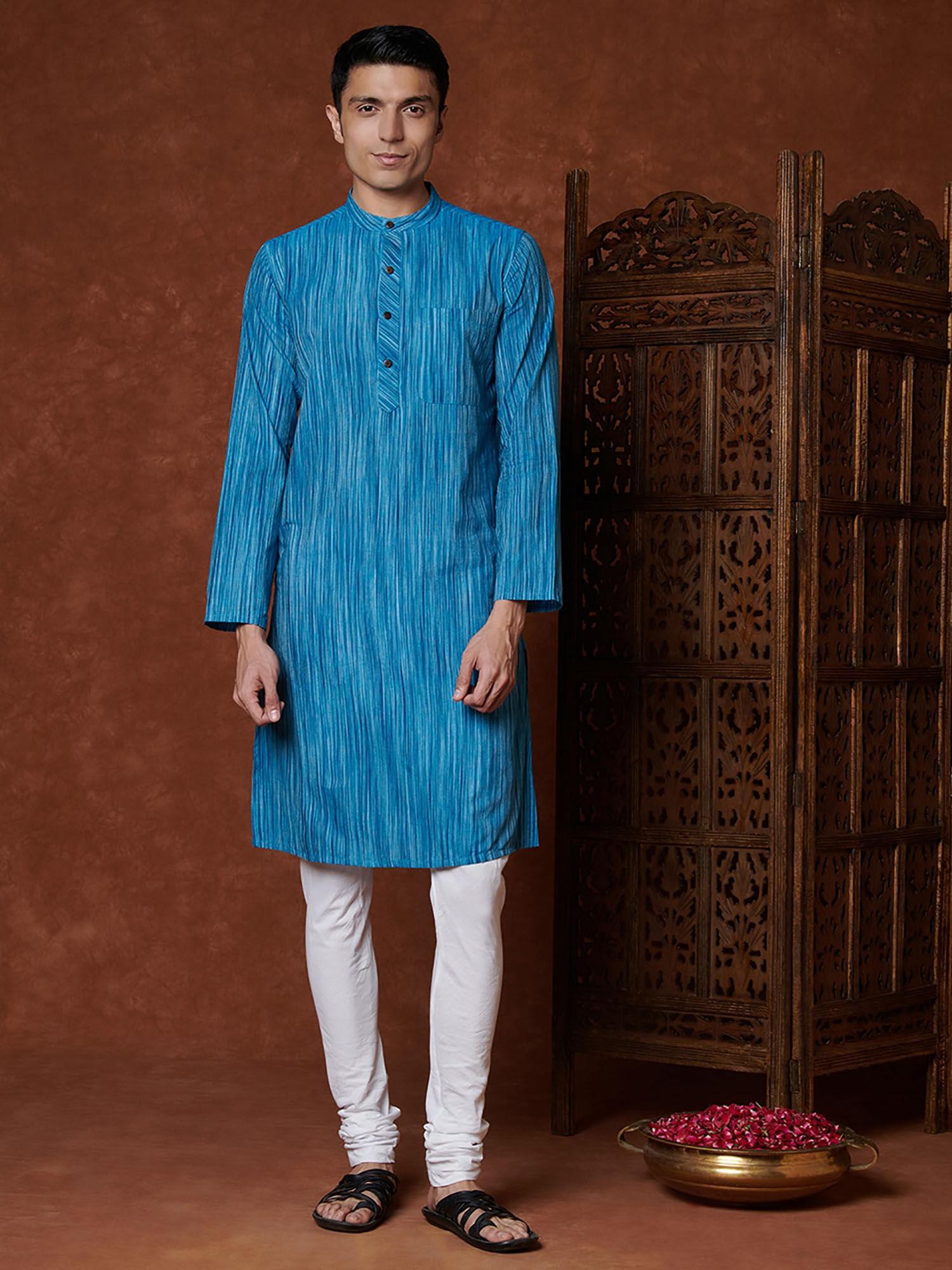 cotton striped slim fit long kurta