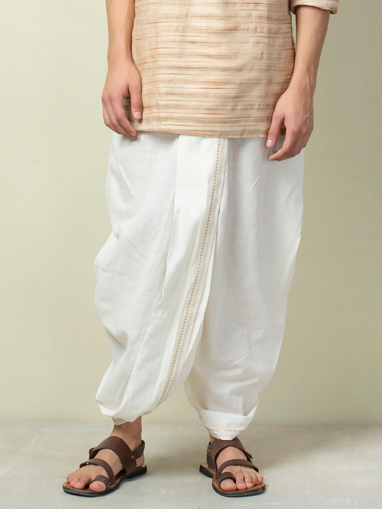 cotton striped stitched dhoti