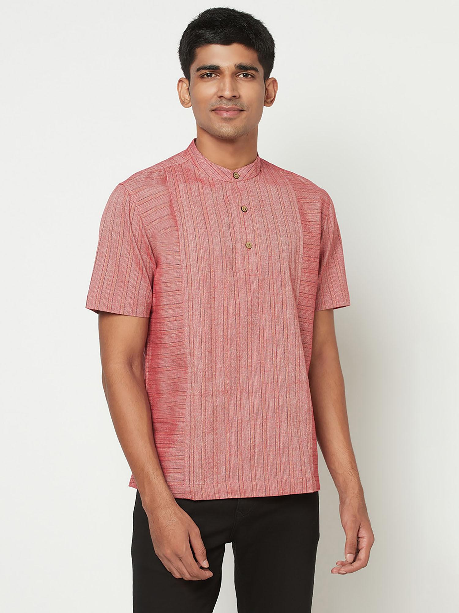 cotton striped super short kurta