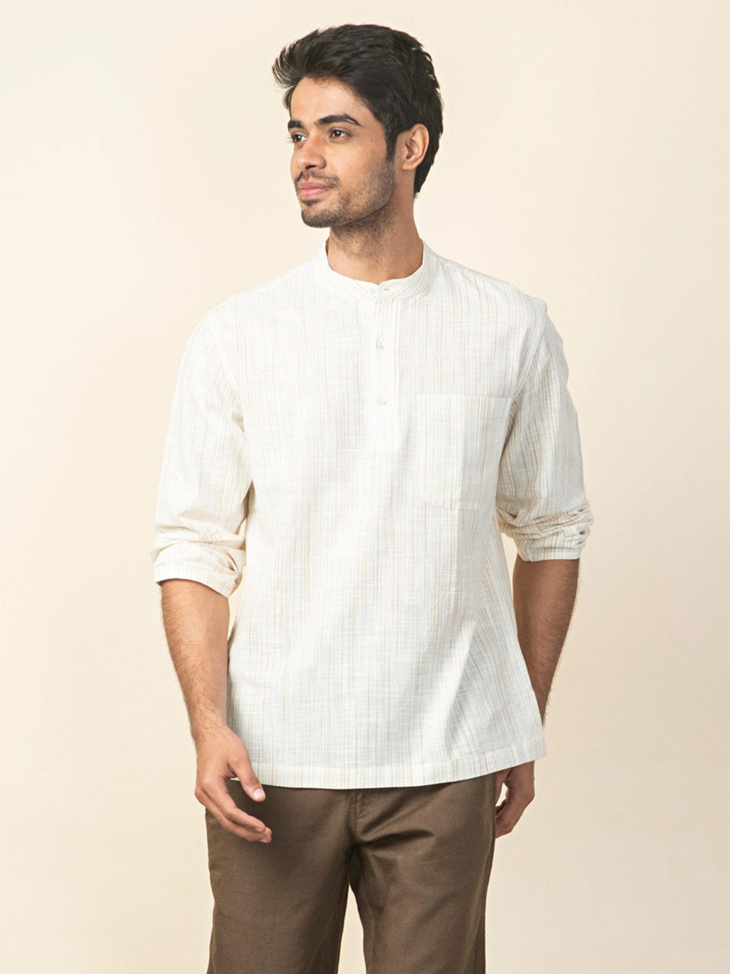 cotton striped super short kurta