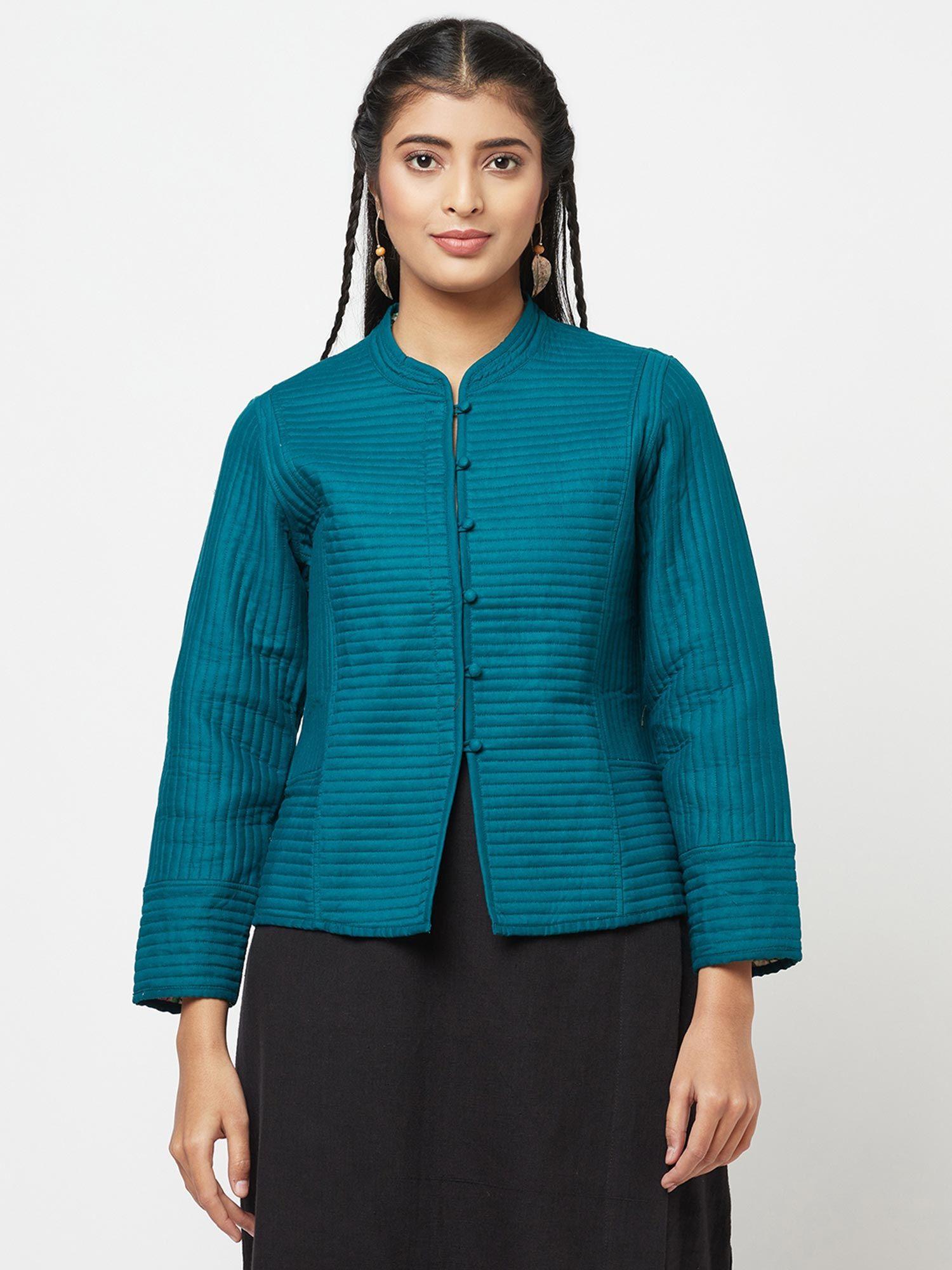 cotton teal women jacket