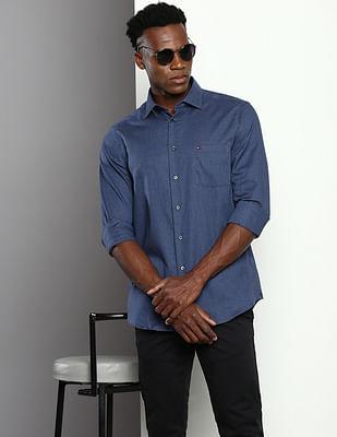 cotton textured heathered shirt