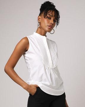 cotton top with pintucks