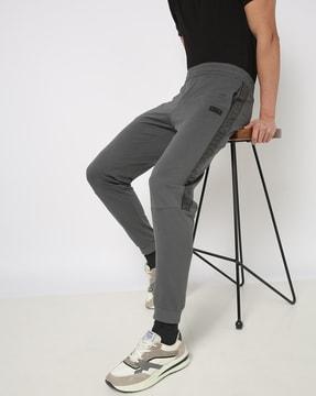 cotton track pants with drawstring closure