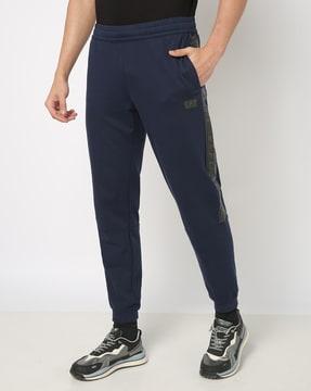 cotton track pants with drawstring closure