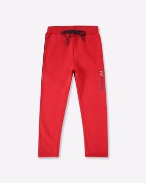 cotton track pants with drawstring waist
