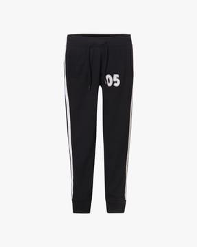 cotton track pants with ribbed cuffs