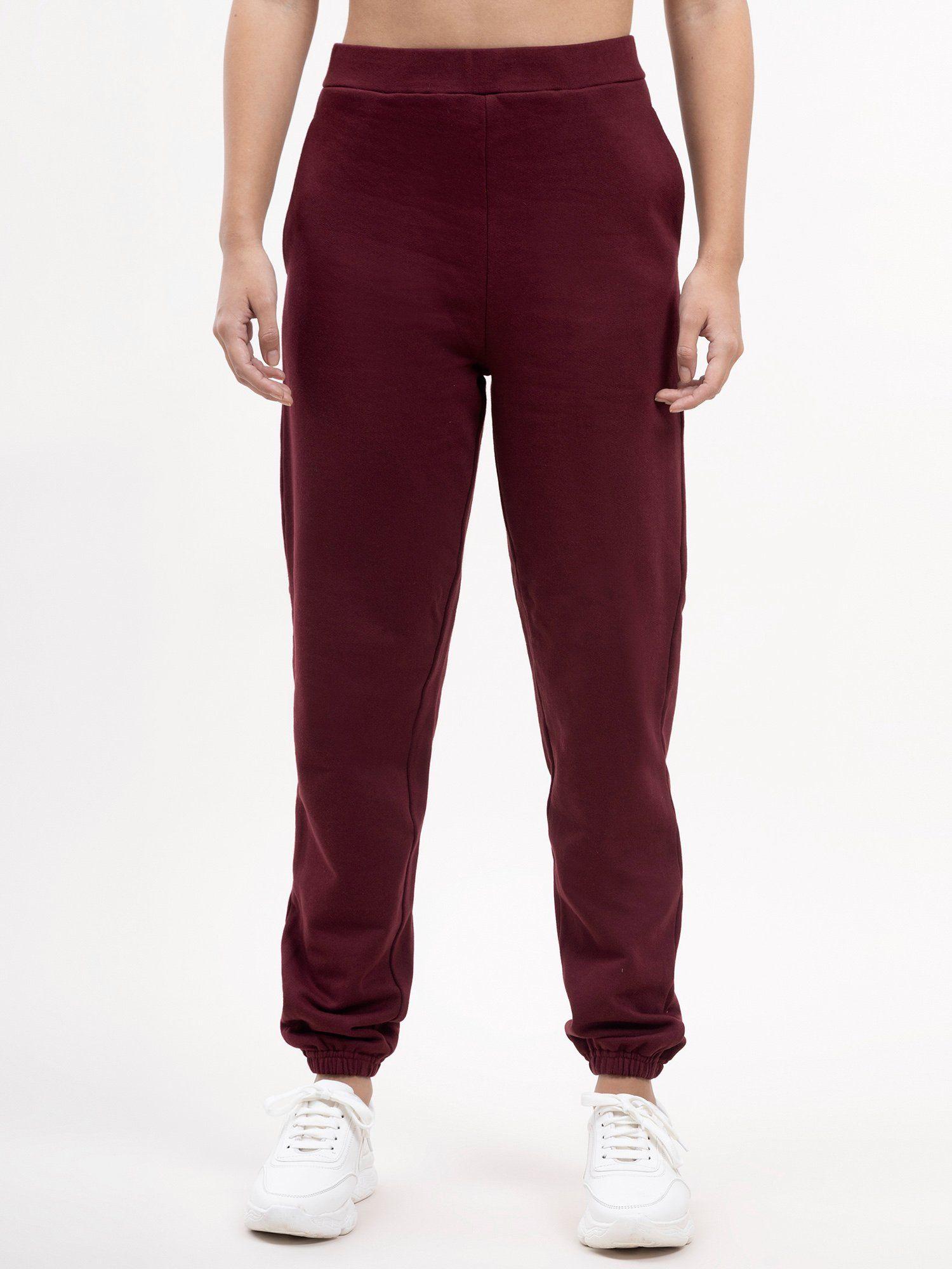 cotton trackpants - maroon