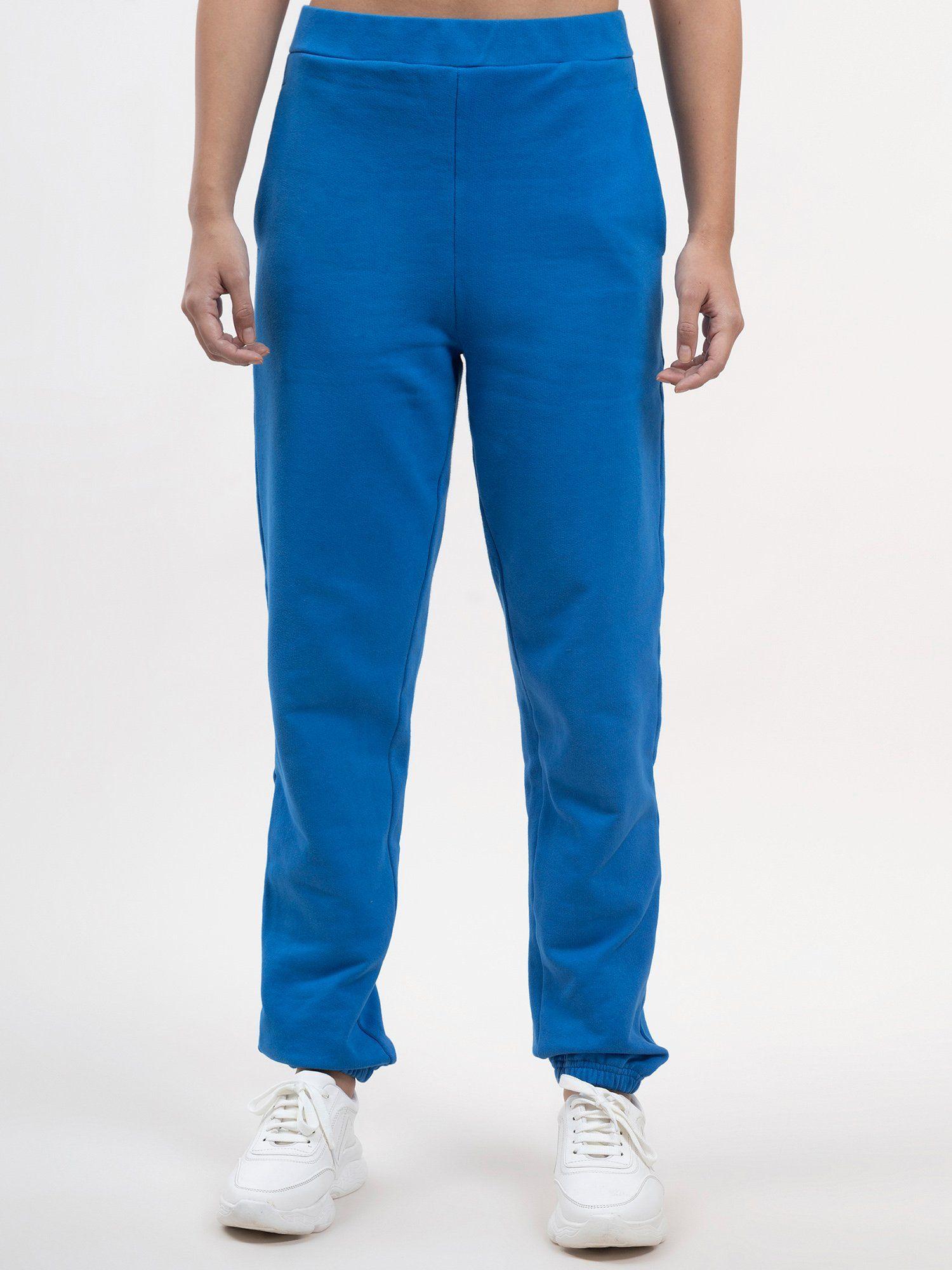 cotton trackpants - royal blue