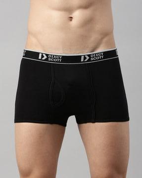 cotton trunks with brand waistband