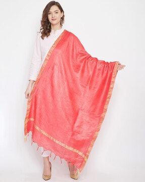 cotton tussar dupatta with tassel