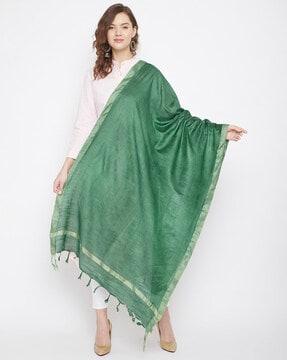 cotton tussar dupatta with tassel