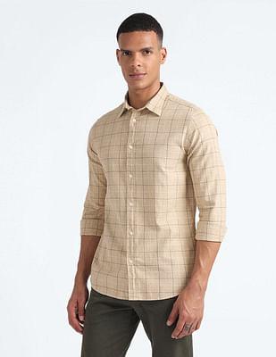 cotton twill check shirt