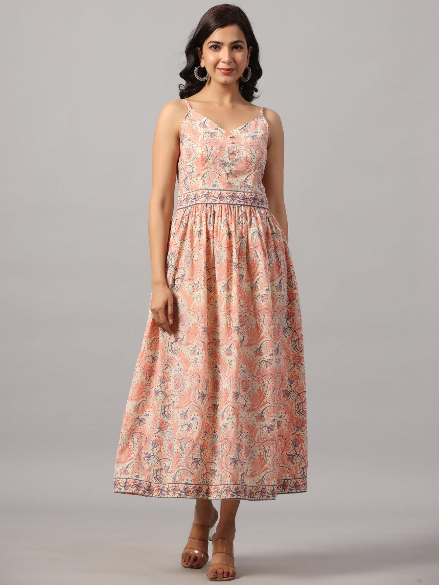 cotton v-neck floral dress